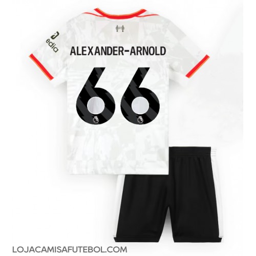 Camisa de Futebol Liverpool Alexander-Arnold #66 Equipamento Alternativo Infantil 2024-25 Manga Curta (+ Calças curtas)